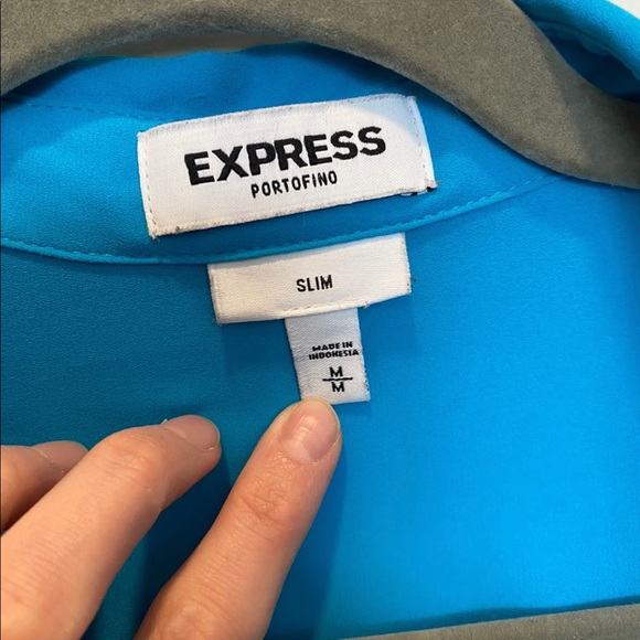 Express Portofino Turquoise Blue Blouse- M - Picture 5 of 6
